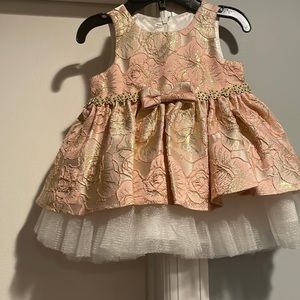 American Princess # salmon pink # 6M beautiful elegant baby girl formal dress,